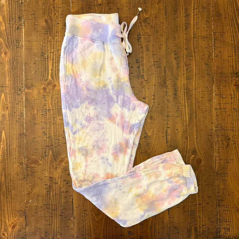 Young Fabulous & Broke Tie Dye Jogger Sweatpants Lightweight Pastel Sz S NWOT